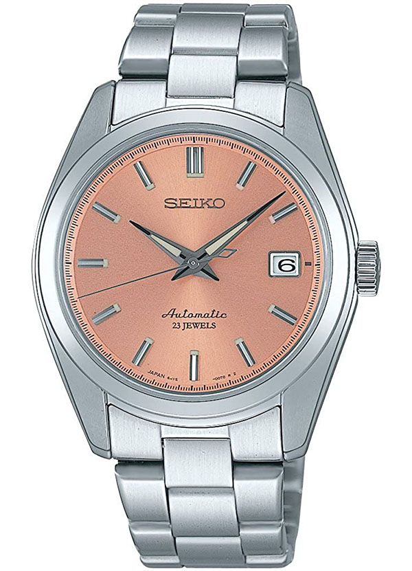 Seiko SARB037 Men\'s Automatic Dress Watch with Salmon Dial and Stainless Steel Bracelet