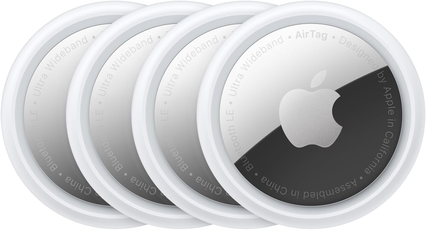 Apple AirTag 4 Pack: Precision Item Tracker for iPhone - Find Keys, Bags & More with Ease