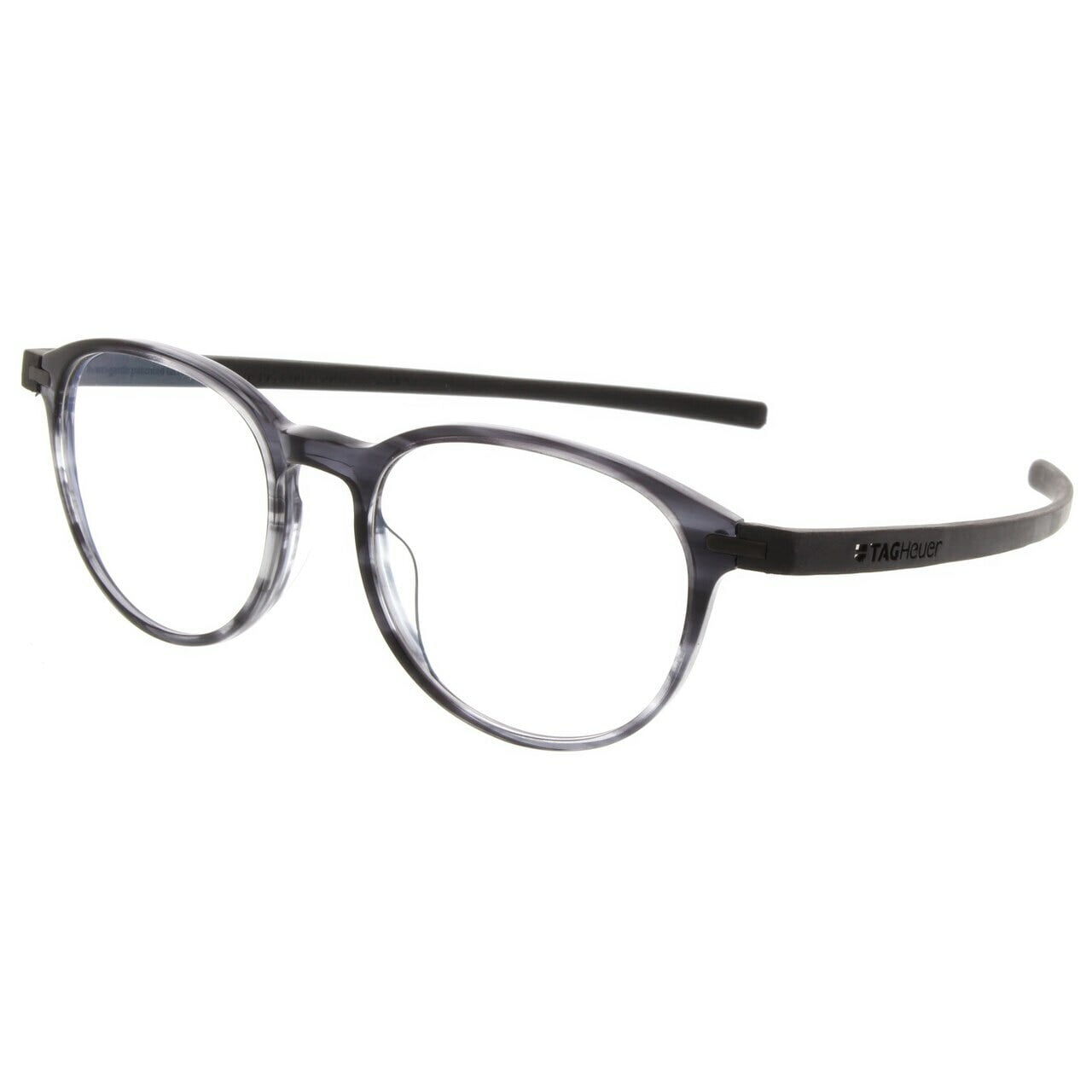 TAG Heuer 3953 Reflex 3 Round Prescription Eyeglasses Frames - Lightweight Grey Acetate for Men