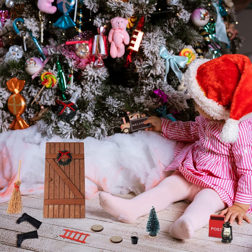 EYCLFY Kit Porte Lutin de Noël, 23 Pièces Miniature Lutin Farceur de Noel  Accessoires, Elfe Porte Magique Lutin Farceur avec Bottes, Couronne,  Echelle de Kit Decoration Noel Cadeaux pour Enfants : 