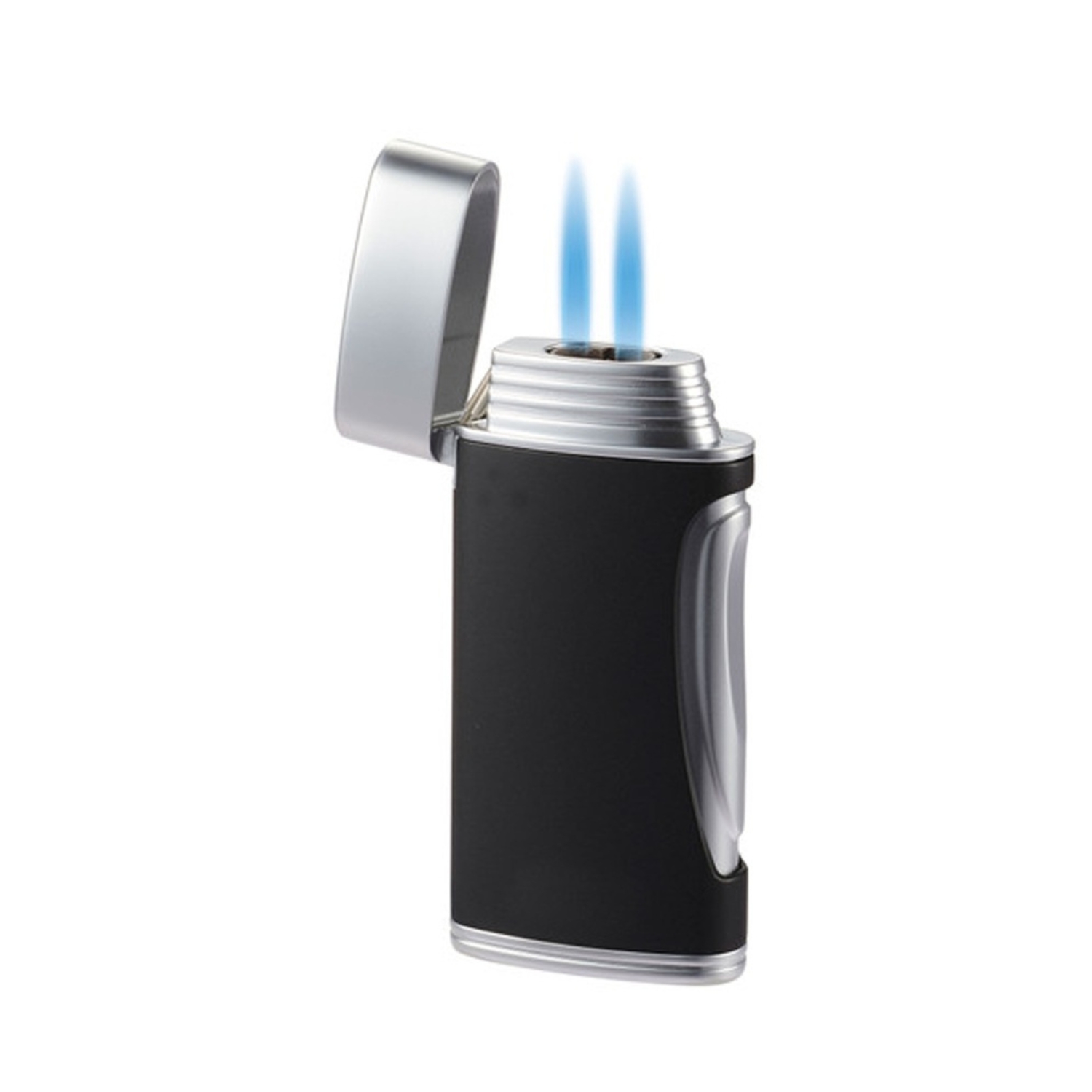 Briquet - Caseti Double Jet Chrome Noir Matte (1)