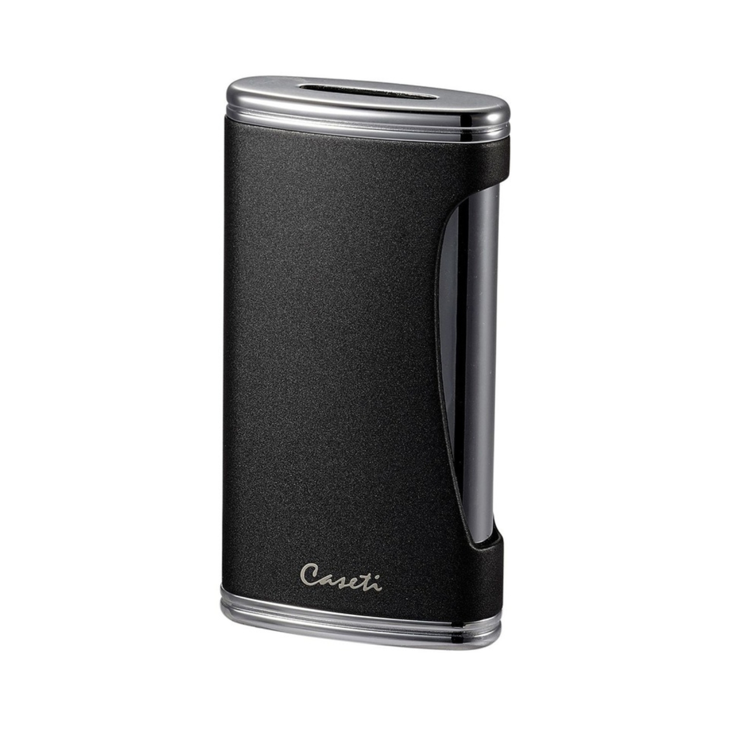 Briquet - Caseti Wide Flat Flame Chrome Noir Matte
