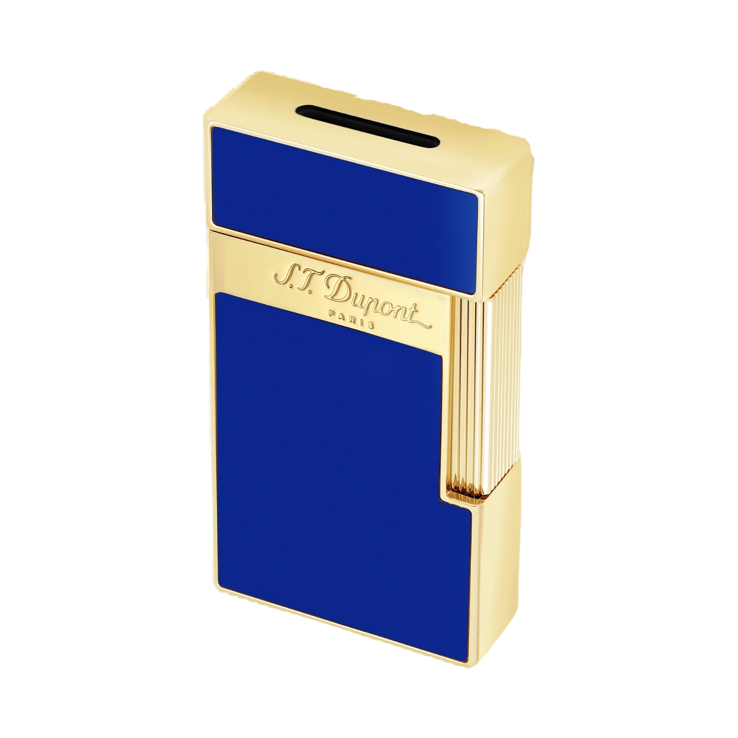 Briquet - Dupont Biggy Bleu Laque Doré (2)