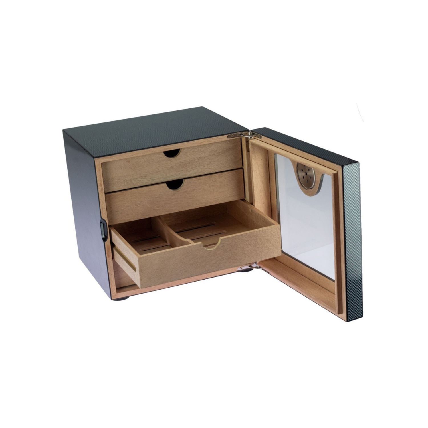 Humidor - Carbon Brillant 80 Cigares 4 Tiroirs (1)