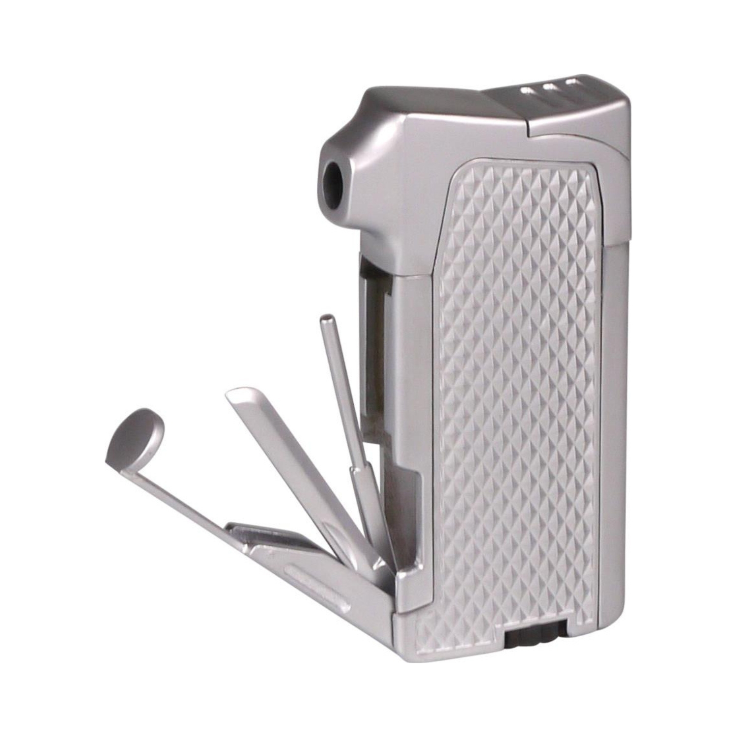 Briquet Pipe Piezo Passatore Ruben Chrome Mat Argent (1)