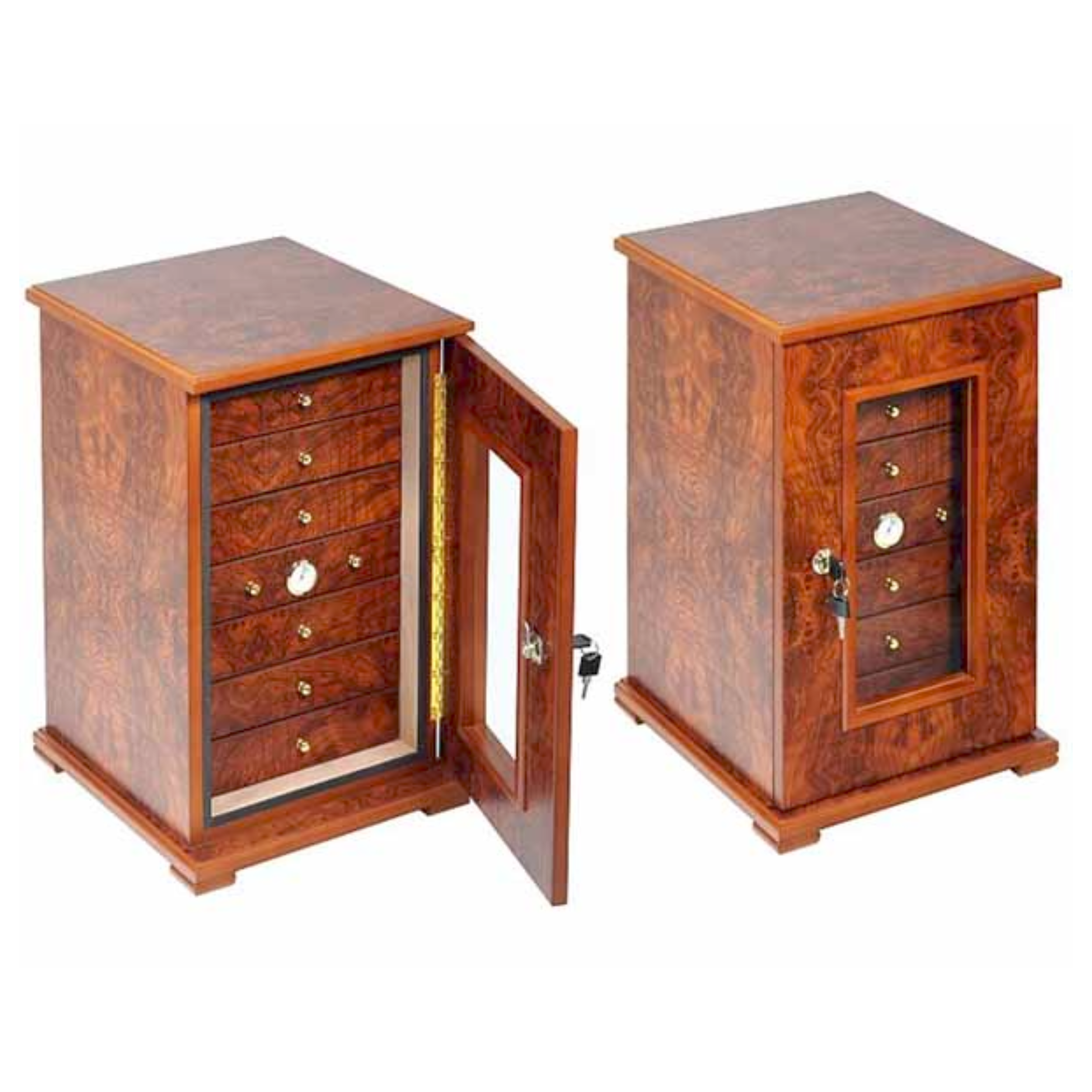 Armoire à Cigares Lubinski 7 Tiroirs Elm Burl