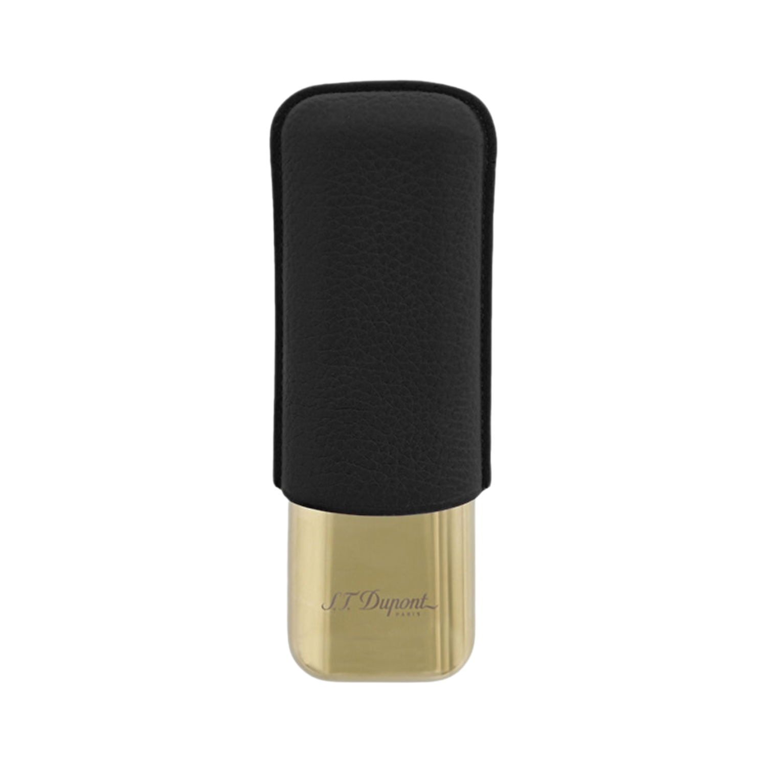 Etui Cigare - Dupont Noir Grain/Or 2 Cigares