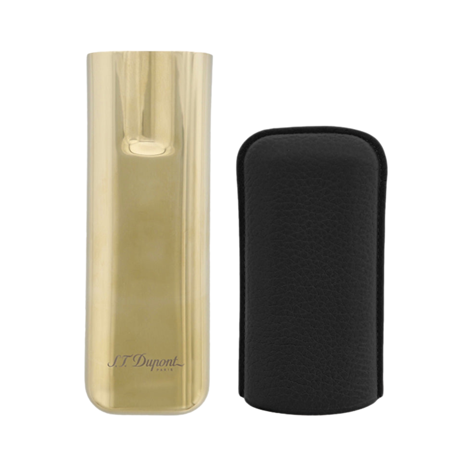 Etui Cigare - Dupont Noir Grain/Or 2 Cigares