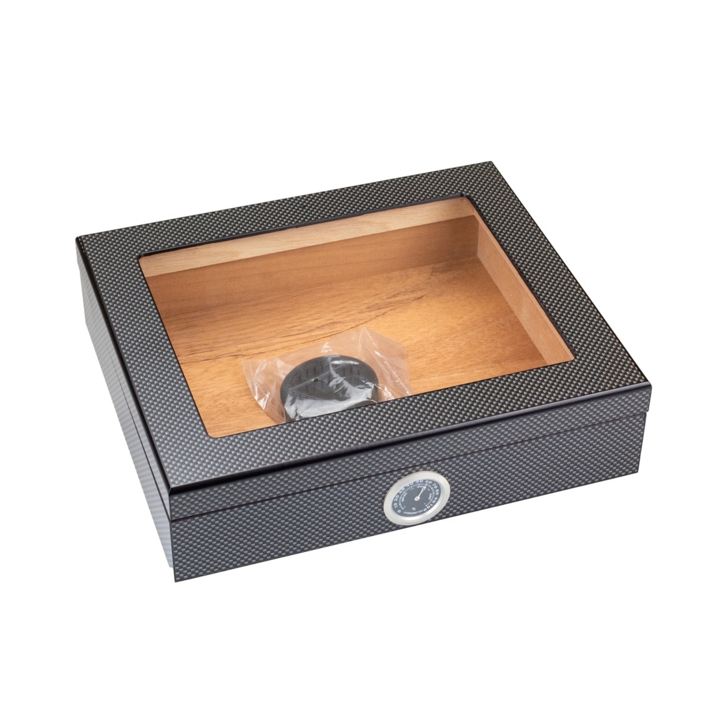 Humidor - Carbon Matte Glastop 12 Cigares
