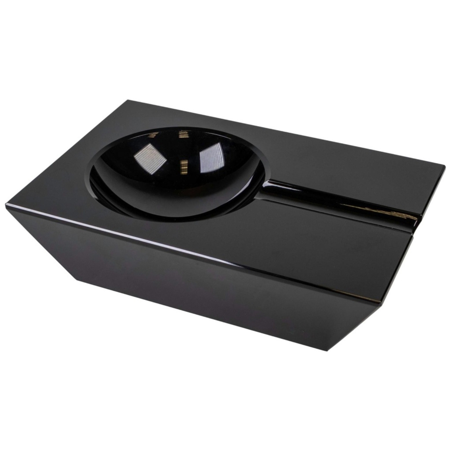 Cendrier - Passatore Crystal Verre Forme Carrée Noir