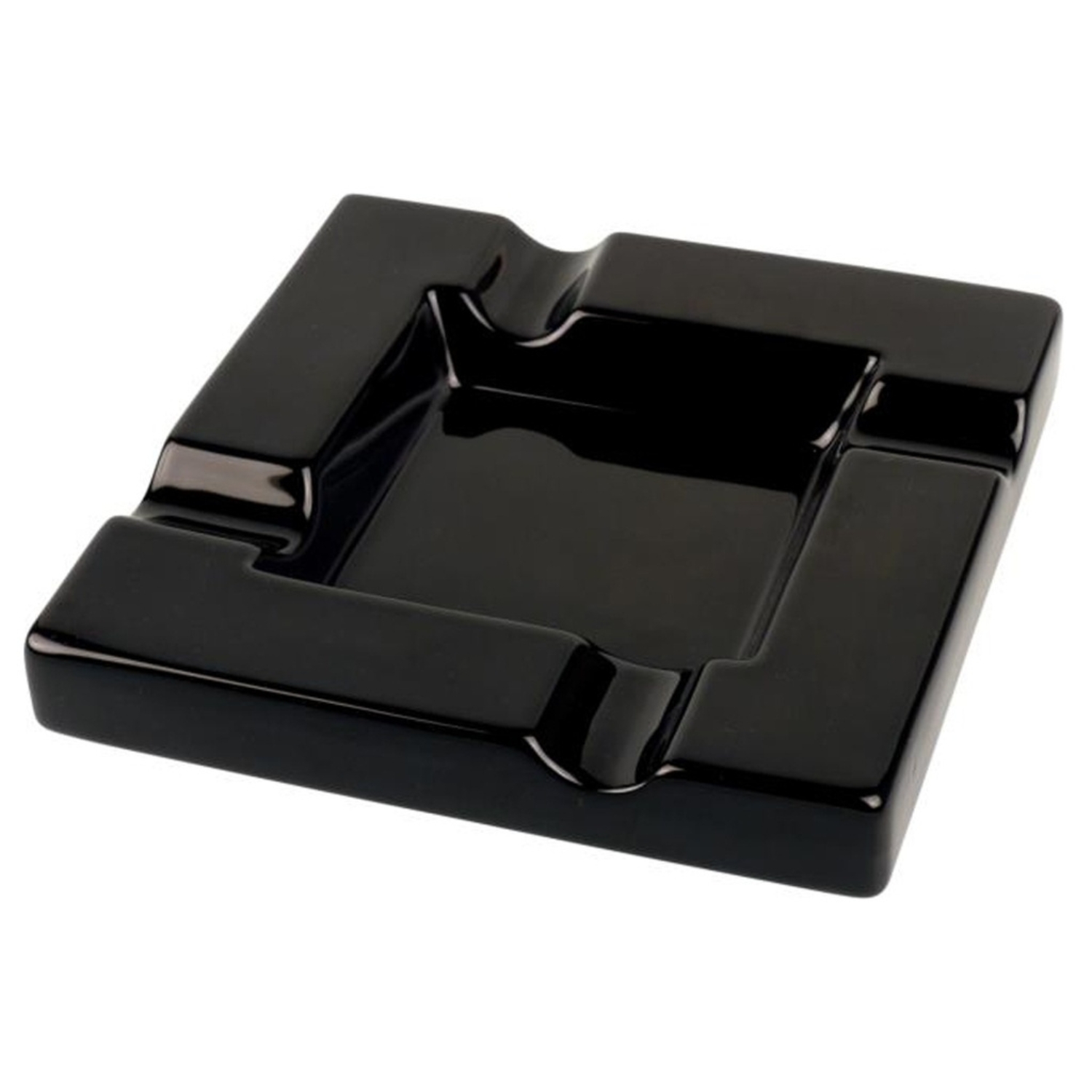 Cendrier - Cigare Ceramique Shiny Noir 4 Supports