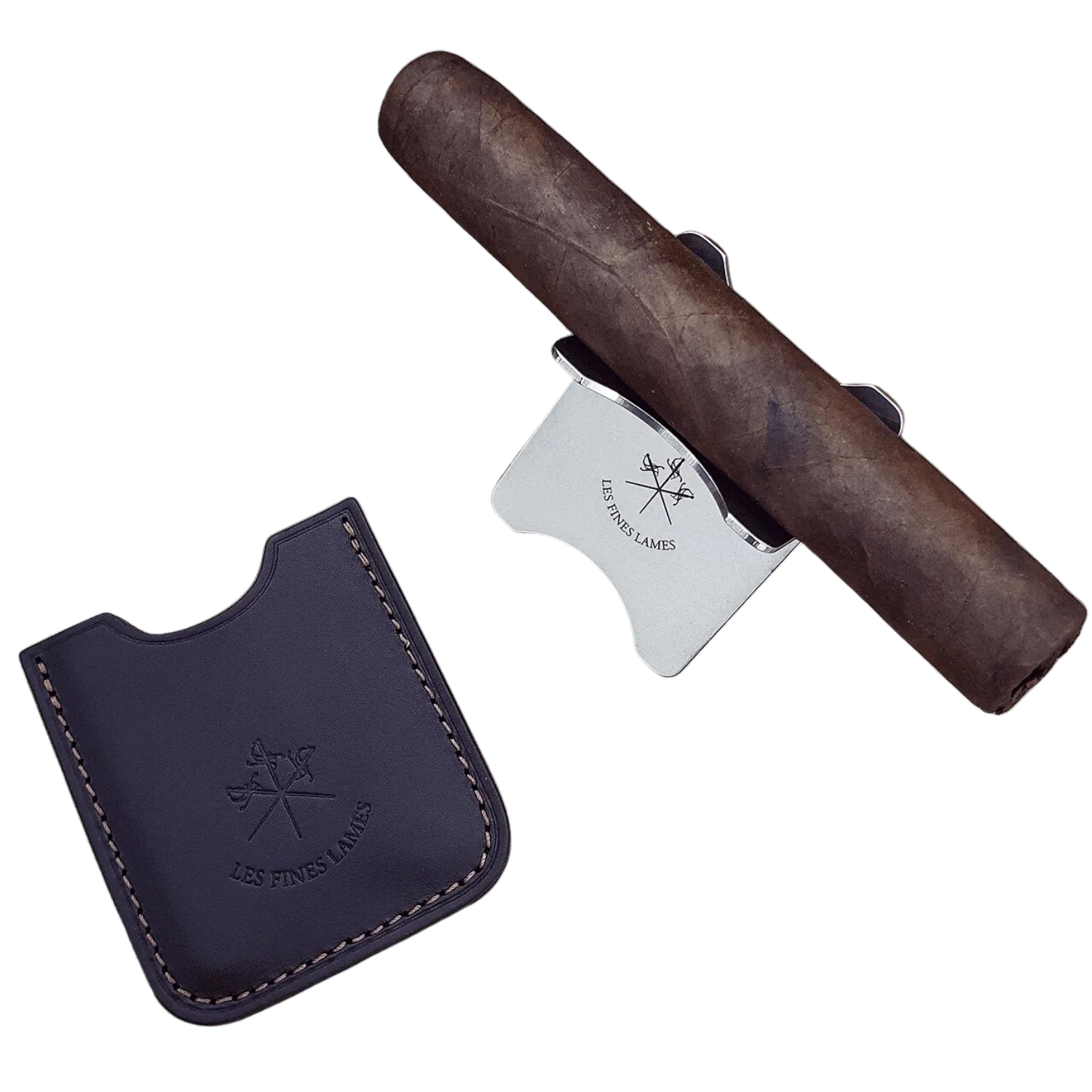 Repose Cigare - LFL 2 Metal Leather Case Brun