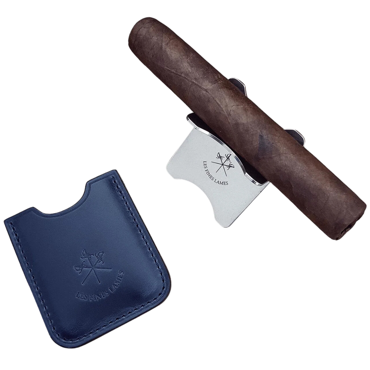 Repose Cigare - LFL Metal Leather Case Petrol Bleu