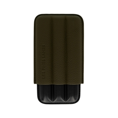 Etui Cigare - LFL Trio Vert Olive Cuir Grainé