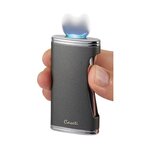 Briquet - Caseti Wide Flat Flame Chrome Gris Matte (1)