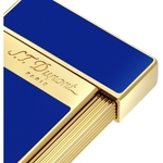 Briquet - Dupont Biggy Bleu Laque Doré (1)