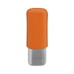 Etui Cigare Dupont Orange Grain/Chrome 2 Cigares