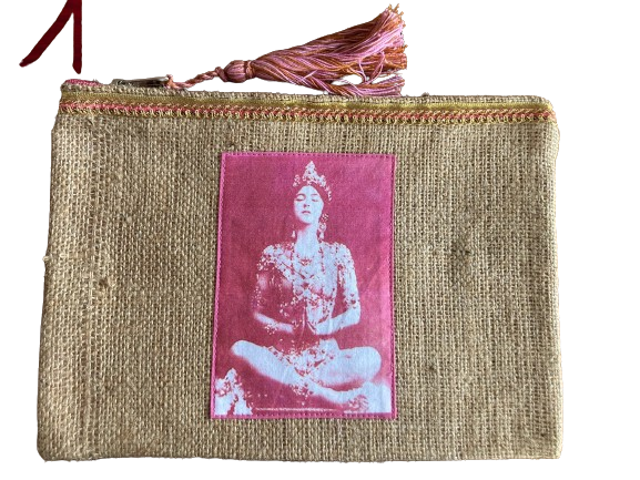 Nirvana - Pochette Indienne en toile de jute grand format