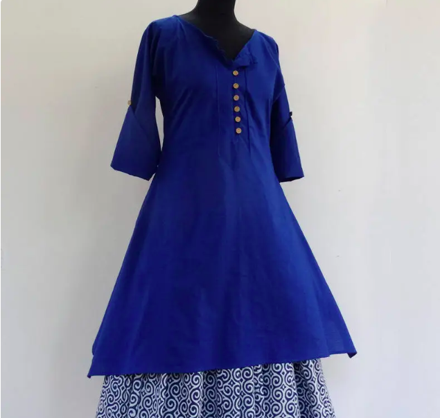 tunique longue bleue