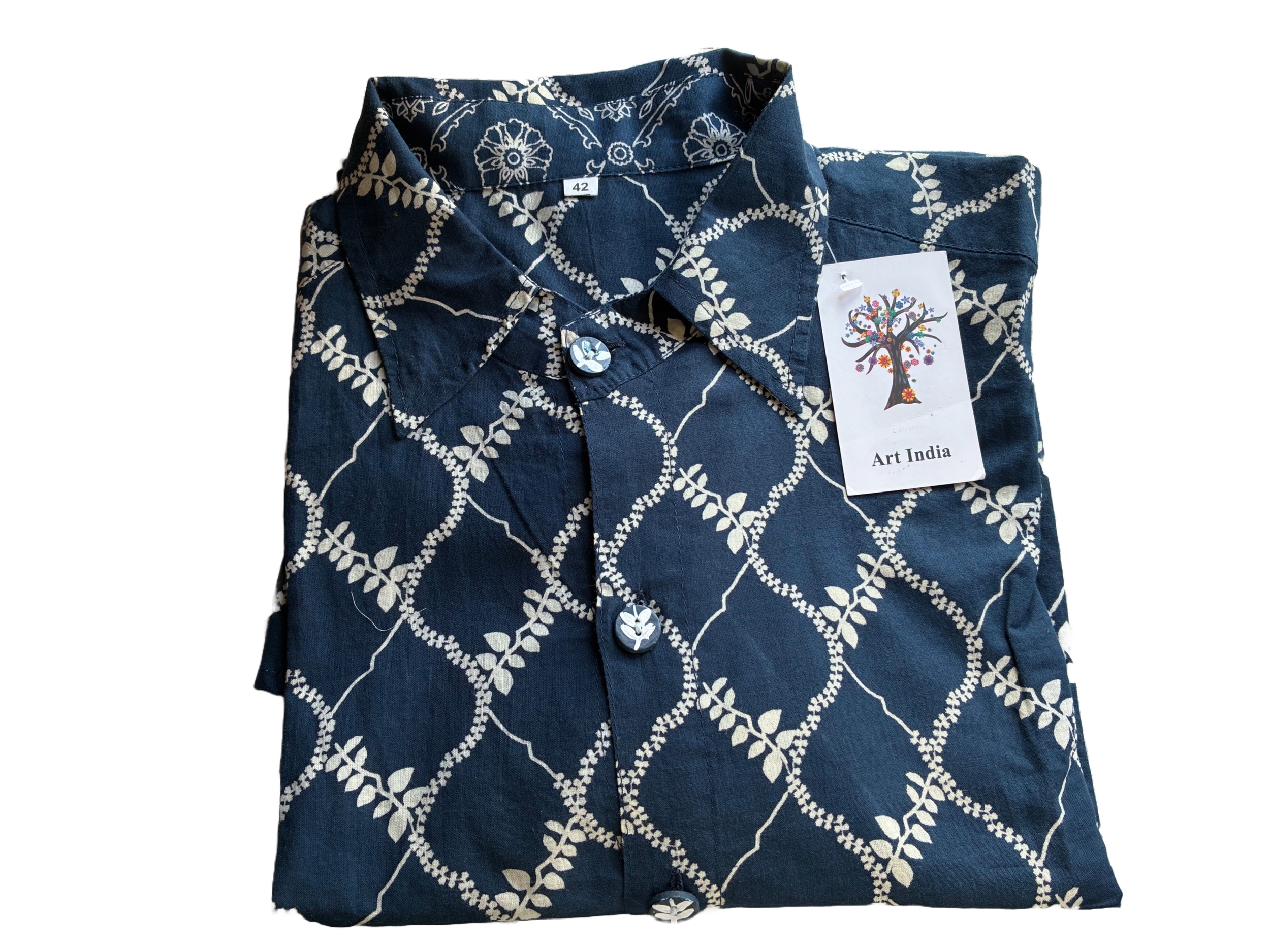 chemise bleue manche longue taille 42