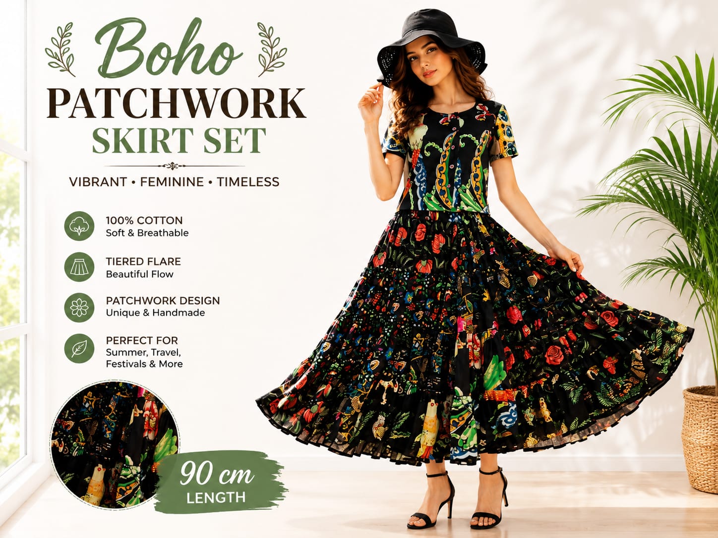 jupe boho noire