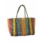 grand panier tissé multicolore