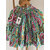 jupe courte 45 pans en coton vert et rose