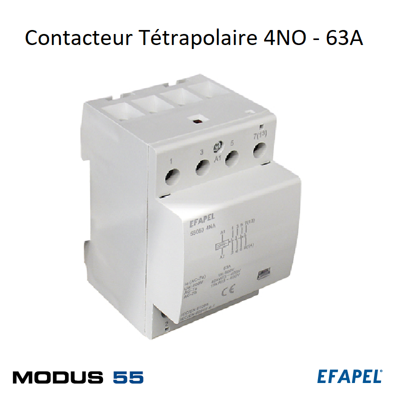 Contacteur Tétrapolaire 4NO - 63A 55063 4NO