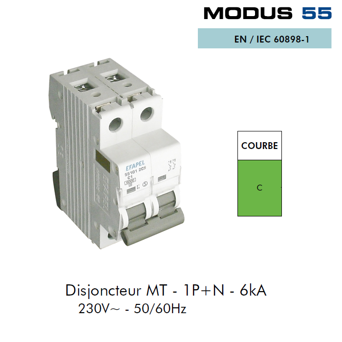 Disjoncteur Magnétothermique Super 1P+N Courbe C