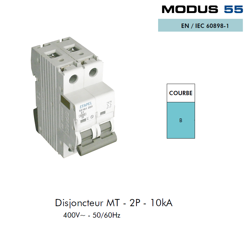 Disjoncteur Magnétothermique ULTRA 2P Courbe B 10KA