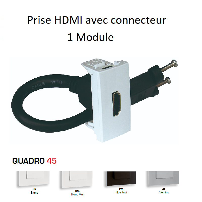 Prise HDMI avec Connecteur - 1 Module MEC Q45