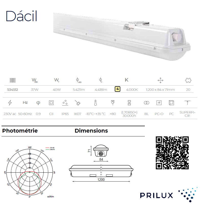 Dacil 37W 840 534512 caractéristiques