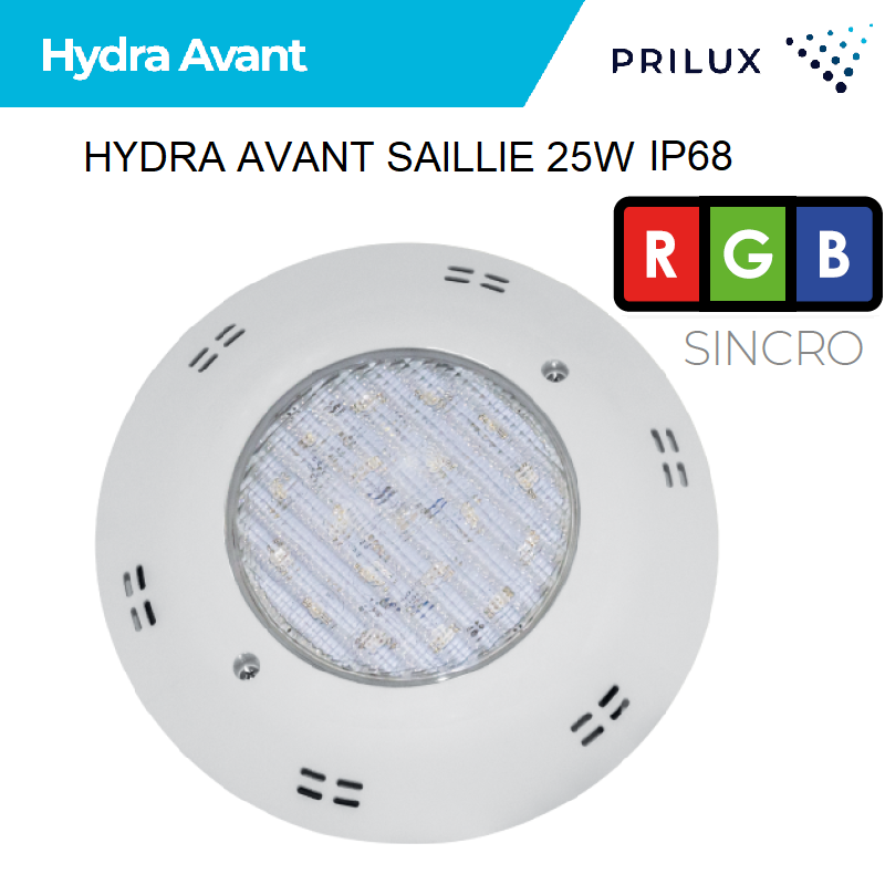 Spot Saillie piscine LED Hydra Avant 25W IP68 RGB SYNCHRO