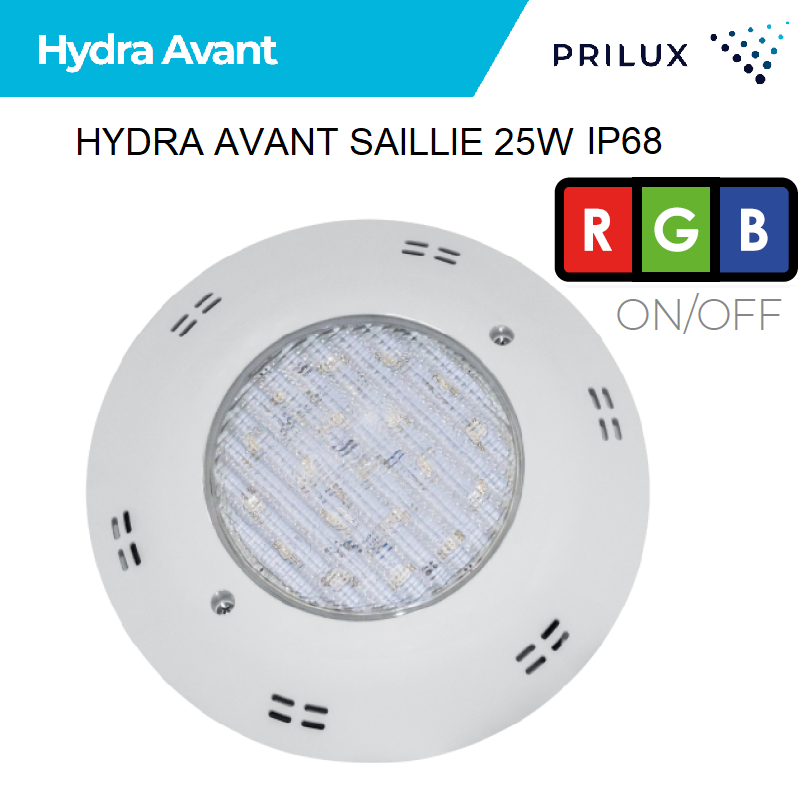 Spot Saillie piscine LED Hydra Avant 25W IP68 RGB ON-OFF
