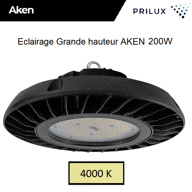 Suspension LED Grande hauteur AKEN 200W - 4000 kelvin