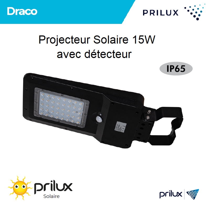 Projecteur LED Solaire Draco 15W