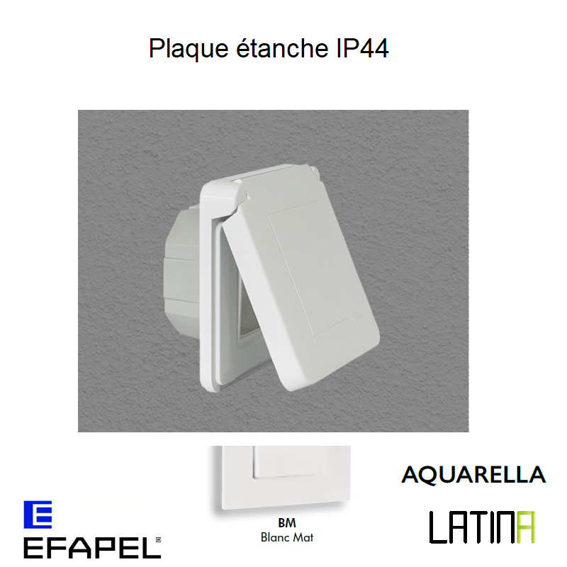 Plaque étanche IP44 LATINA - BLANC MAT