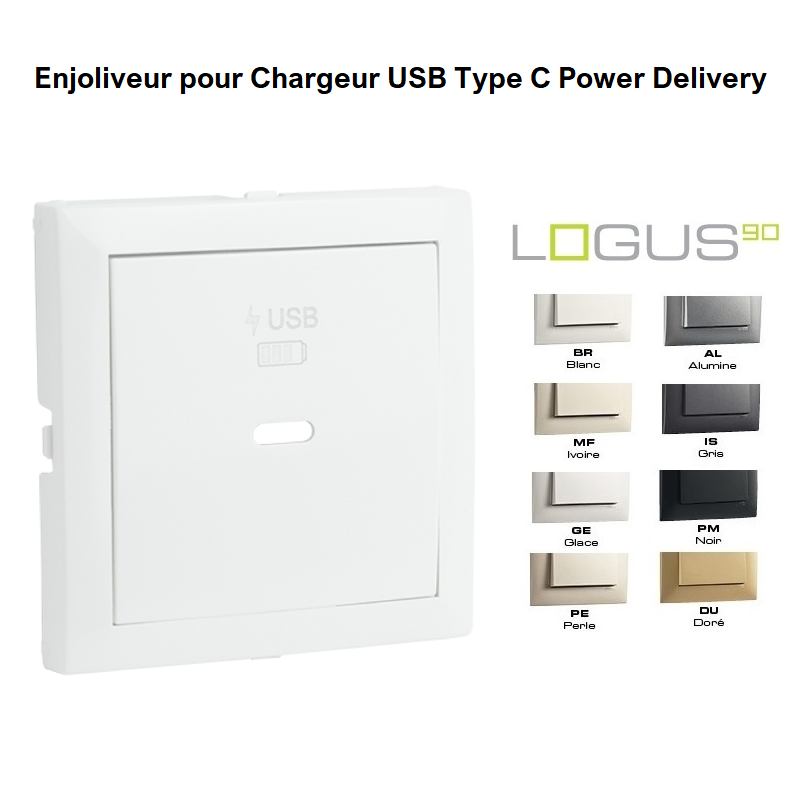 Enjoliveur de chargeur USB C Power Delivery LOGUS 90