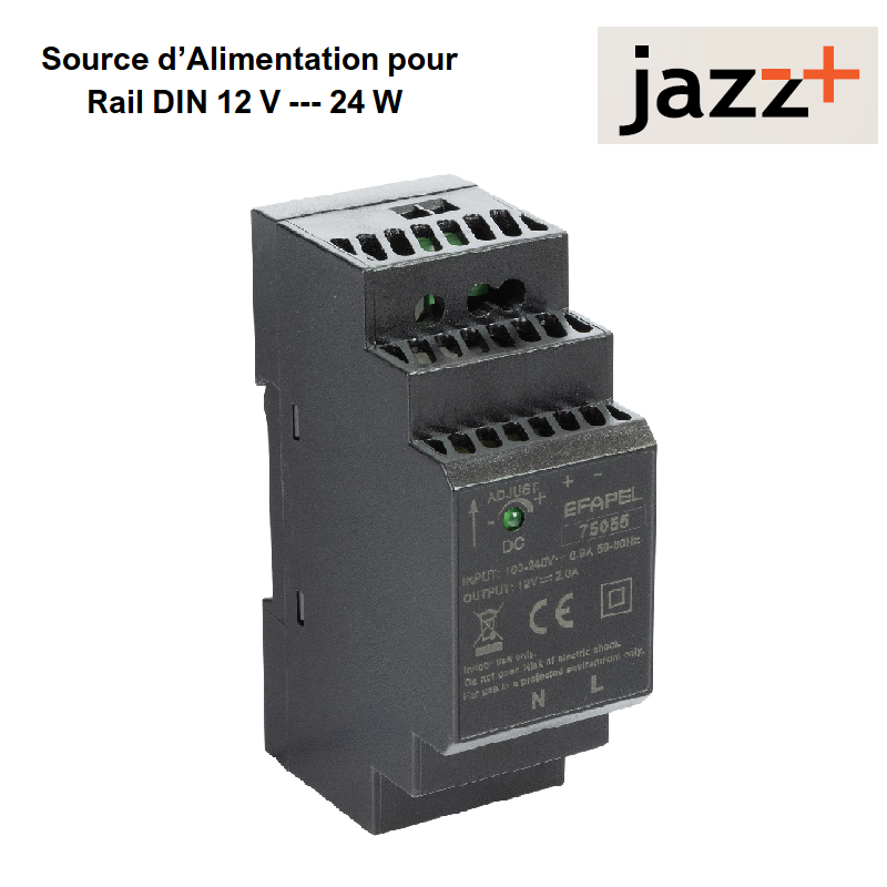 Source d’Alimentation pour Rail DIN 12 V --- 24 W 75055