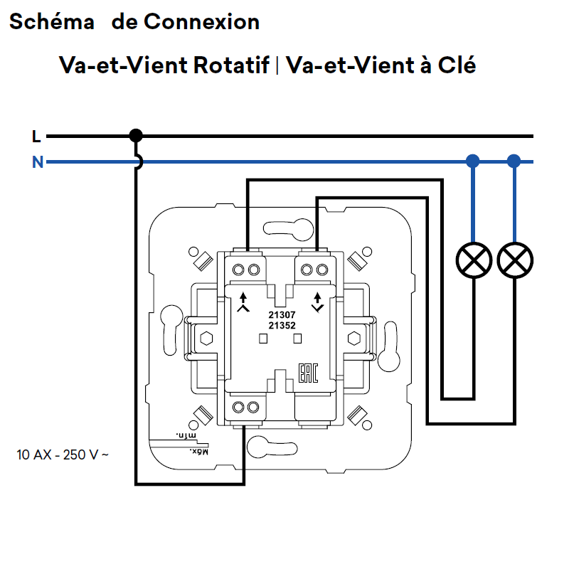 21307 21352 Va-et-Vient Rotatif Va-et-Vient à clé