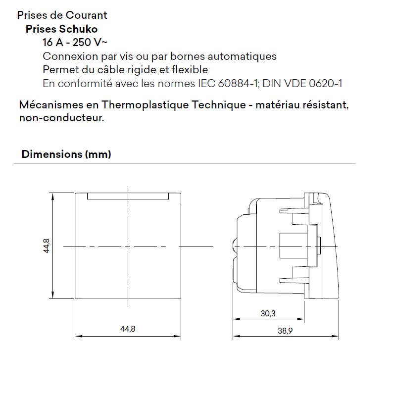 Prise Schuko avec volet