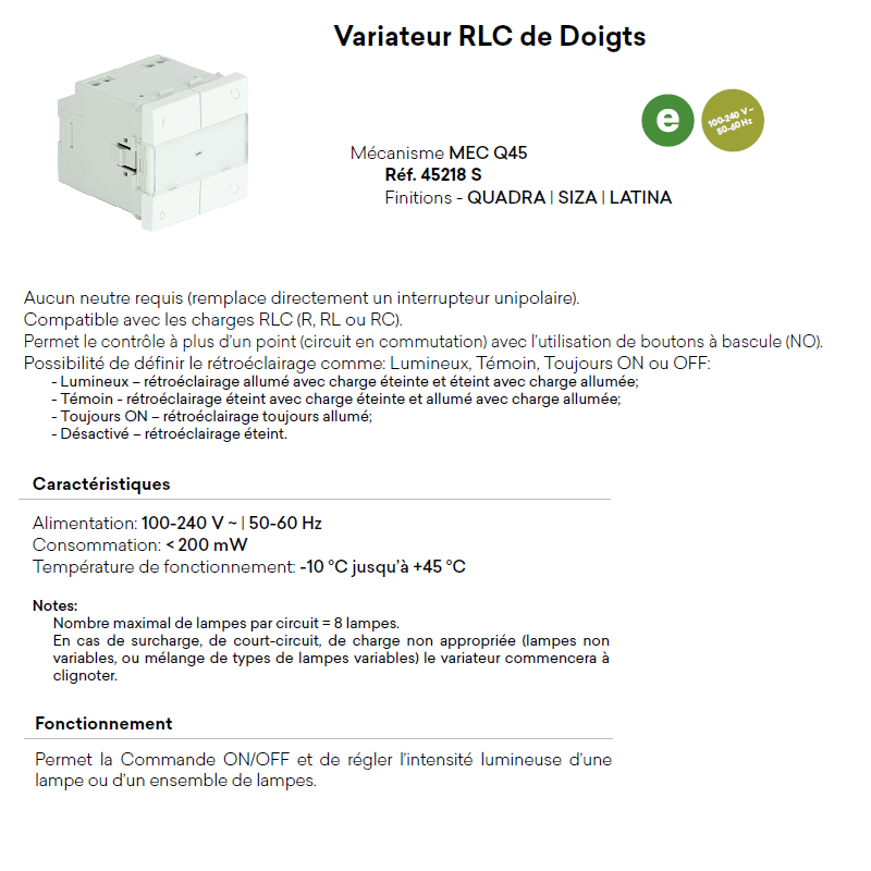 45218 caractéristiques