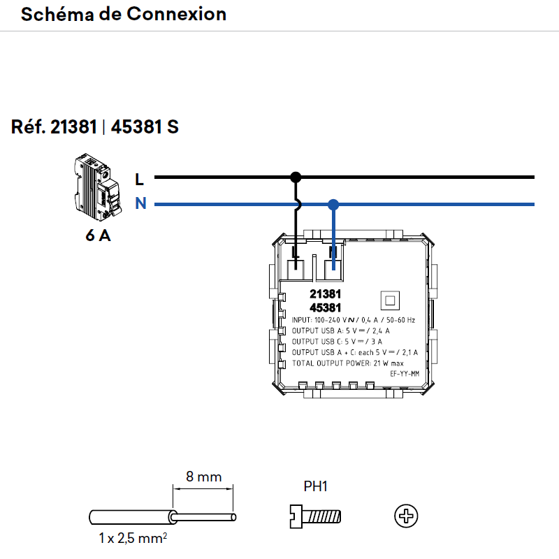 21381 45381 Schéma de connexion