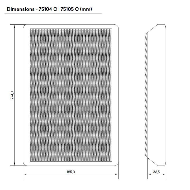 Haut parleur 75104 75105 Dimensions