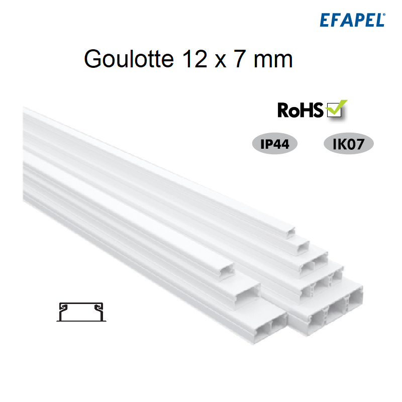 Goulotte Moulure 12x7 mm - 1ml