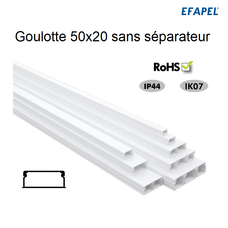 Goulotte Moulure 50 x 20 mm - 1ml