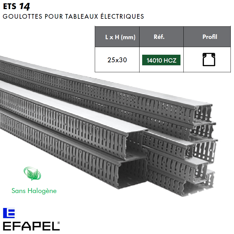 Goulotte tableau électrique 14010HCZ sans halogène