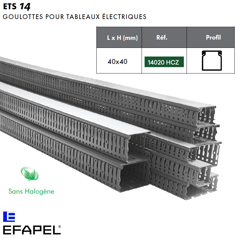 Goulotte tableau électrique 14020HCZ sans halogène