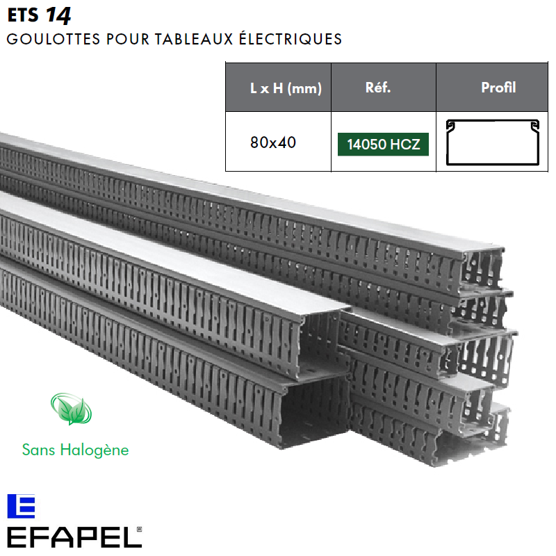 Goulotte tableau électrique 14050HCZ sans halogène