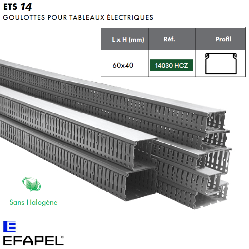 Goulotte tableau électrique 14030HCZ sans halogène